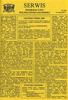 Serwis informacyjny Politechniki Gdańskiej, Nr 124, dnia: 14.02.2007