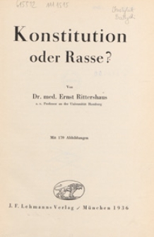 Konstitution oder Rasse ?