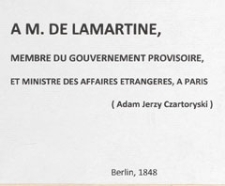 A. M. de Lamartine, membre du Gouvernrment Provisoire, et Ministre des Affaires Étrangères, a Paris