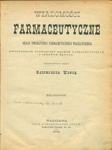 Wiadomości Farmaceutyczne 1888, t. 15, nr 1-22