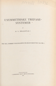 Usymmetriske trefasesystemer
