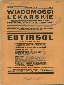 Wiadomości Lekarskie 1931, R. 4, nr 4,5,7,8-9,10,11,12