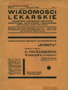 Wiadomości Lekarskie 1932, R. 5, nr 1-8, 11