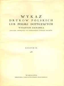 Urzędowy Wykaz Druków Wydanych w Rzeczypospolitej Polskiej : druki zarejestrowane w Bibljotece Narodowej R.1936