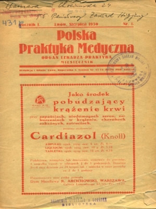 Polska Praktyka Medyczna 1930, R. 1, nr 1
