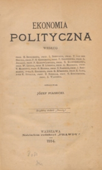 Ekonomia polityczna według prof. B. Beneckego [...]