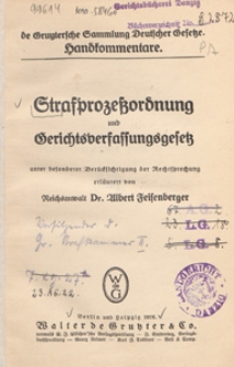 Strafprozessordnung und Gerichtsverfassungsgesetz unter besonderer Berücksichtigung der Rechtsprechung