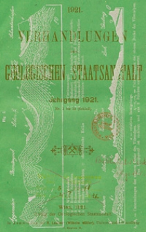 Verhandlungen der Geologischen Bundesanstalt Jg. 1921 nr 1-12