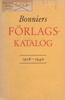 Albert Bonniers förlagskatalog 1928-1940