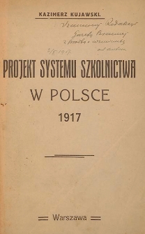 Projekt systemu szkolnictwa w Polsce 1917