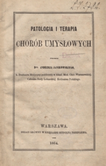 Patologia i terapia chorób umysłowych