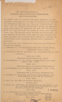 Die "Baltischen Staaten" : im Spiegel des einschl&auml;gigen B&uuml;cherbesitzes der Stadtbibliothek