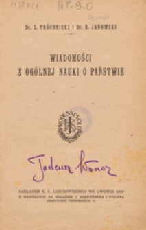 Wiadomości z ogólnej nauki o państwie