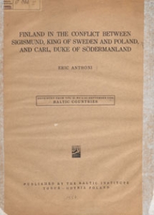 Finland in the conflict between Sigismund, King of Sweden and Poland, and Carl, Duke of Södermanland