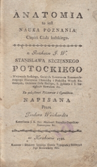 Anatomia : to iest Nauka Poznania Części Ciała ludzkiego