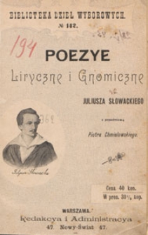 Poezye liryczne i gnomiczne