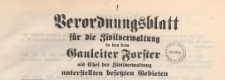 Verordnungsblatt f&uuml;r die Zivilverwaltung in den dem Gauleiter Forster als Chef der Zivilverwaltung Unterstellten Besetzten Gebieten, 1939.09.07 nr 1