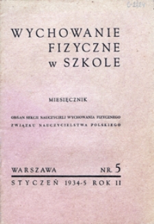 Wychowanie Fizyczne w Szkole, 1934/5, nr 5