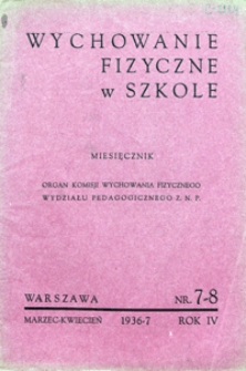 Wychowanie Fizyczne w Szkole, 1936/7, nr 7-8
