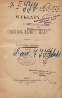 Wykłady z zakresu chorób dróg moczowych męzkich