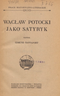 Wacław Potocki jako satyryk