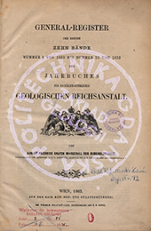 General Register Jg. 1-10 (1850-1859)