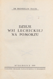 Dzieje wsi lechickiej na Pomorzu