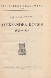 Aleksander Kotsis 1836-1877