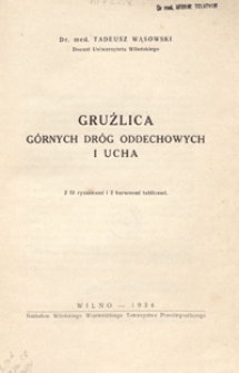 Gruźlica g&oacute;rnych dr&oacute;g oddechowych i ucha