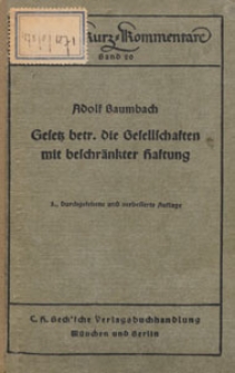 Gesetz betr. die Gesellschaften mit beschr&auml;nker Haftung