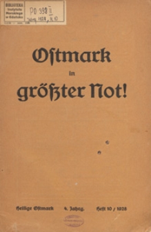 Heilige Ostmark : Zeitschrift f&uuml;r kulturfragen des deutschen Ostens, 1928 H. 10