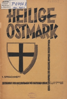 Heilige Ostmark : Zeitschrift für kulturfragen des deutschen Ostens, 1931 H. 4