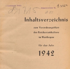 Verordnungsblatt des Reichsstatthalters im Reichsgau Wartheland, 1942 nr 1