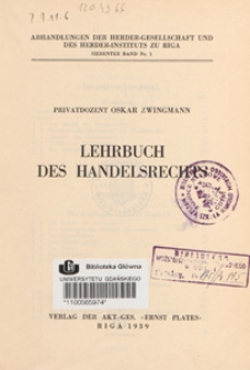 Lehrbuch des Handelsrechts