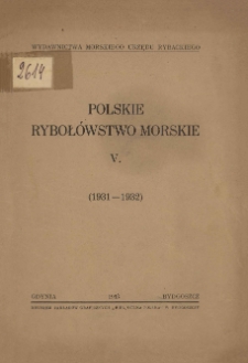 Polskie rybołówstwo morskie : (1931-1932)