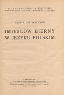 Imiesł&oacute;w bierny w języku polskim
