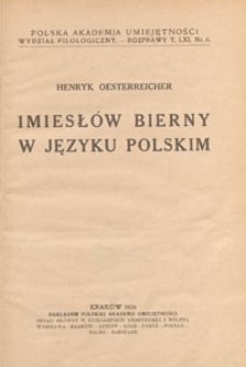 Imiesłów bierny w języku polskim
