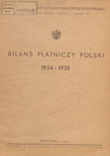 Bilans Płatniczy Polski za Rok 1934/1935