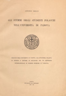 Gli stemmi degli studenti Polacchi nell'università di Padova