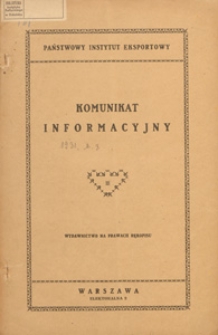 Komunikat Informacyjny Nr 3 (162) z Dnia 16 stycz. 1931