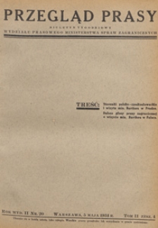 Przegląd Prasy : biuletyn tygodniowy Wydziału Prasowego Ministerstwa Spraw Zagranicznych, 1934 tom 2 zesz. 4