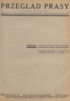 Przegląd Prasy : biuletyn tygodniowy Wydziału Prasowego Ministerstwa Spraw Zagranicznych, 1934 tom 2 zesz. 7