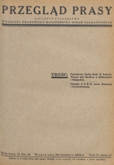 Przegląd Prasy : biuletyn tygodniowy Wydziału Prasowego Ministerstwa Spraw Zagranicznych, 1934 tom 2 zesz. 12