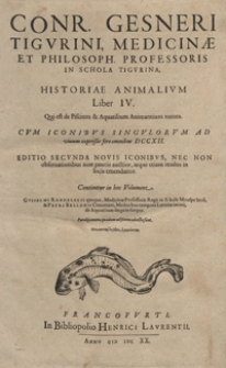 Historiae animalivm liber primvs De quadrupedibus viuiparis. Libr. IV. et V.