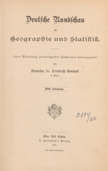 Deutsche Rundschau für Geographie und Statistik, 1890/1891 spis tresci