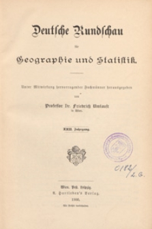 Deutsche Rundschau für Geographie und Statistik, 1899/1900 spis tresci