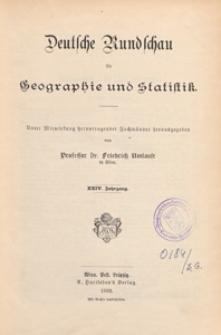 Deutsche Rundschau für Geographie und Statistik, 1901/1902 spis treści