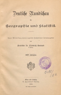 Deutsche Rundschau für Geographie und Statistik, 1902/1903 spis treści