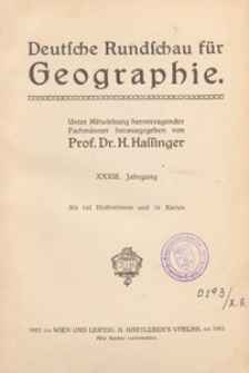 Deutsche Rundschau für Geographie, 1910/1911