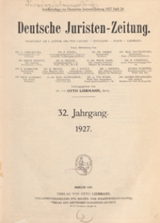 Deutsche Juristen-Zeitung, 1927 spis treści